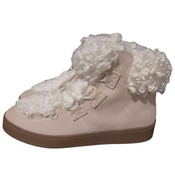 NEW Vionic Womens Splendid Oak Suede Sheep Fur Booties Sand/Cream Size 7.5 - Picture 3 of 13